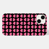 Roze harten op zwart Case-Mate iPhone case (Achterkant (horizontaal))