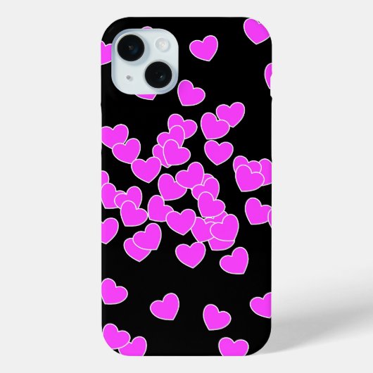 Roze harten op zwart iPhone-Hoesje Case-Mate iPhone Case (Achterkant)