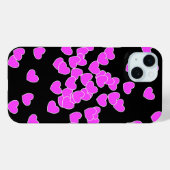 Roze harten op zwart iPhone-Hoesje Case-Mate iPhone Case (Achterkant (horizontaal))