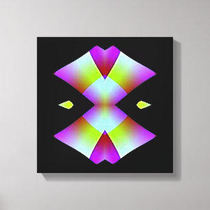 Roze harten op zwart omlijnd Canvas Afdruk
