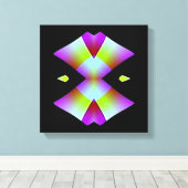 Roze harten op zwart verpakt canvas afdruk (Insitu (Houten vloer))