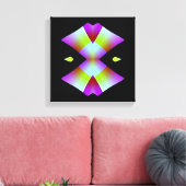 Roze harten op zwart verpakt canvas afdruk (Insitu (Woonkamer))