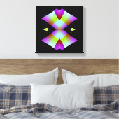 Roze harten op zwart verpakt canvas afdruk (Insitu (Slaapkamer))