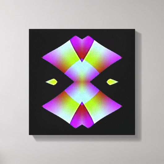 Roze harten op zwart verpakt canvas afdruk (Voorkant)