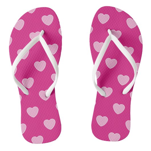 Roze harten Paar Teenslippers (Voetbed)