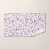 Roze harten paarse bladeren bad handdoek (Handdoek)