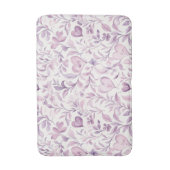 Roze harten paarse bladeren badmat (Voorkant Verticaal)
