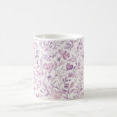 Roze harten paarse bladeren koffiemok (Center)