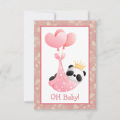 Roze harten Panda Beer Baby shower Kaart (Voorkant)