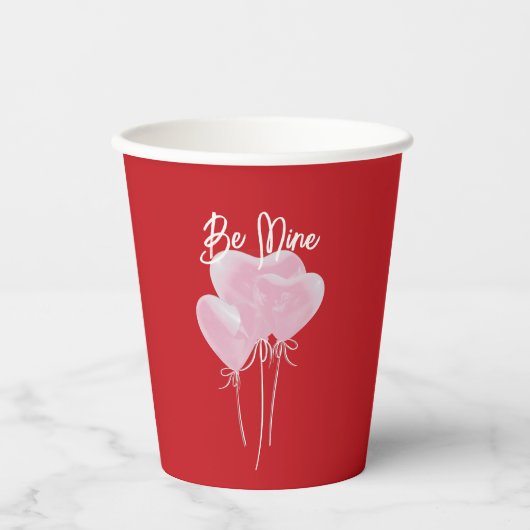 Roze Harten Papieren Bekers (Voorkant)