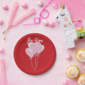 Roze Harten Papieren Bordje (Feest)