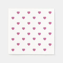 Roze harten, papieren servet voor Valentijnsdag