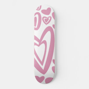 Roze harten patroon #1 #love #decor #art persoonlijk skateboard