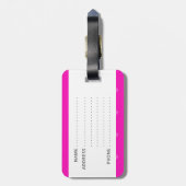 Roze harten patroon bagagelabel (Achterkant verticaal)