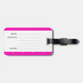Roze harten patroon bagagelabel (Achterkant horizontaal)