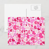 Roze harten patroon briefkaart (Voorkant / Achterkant)