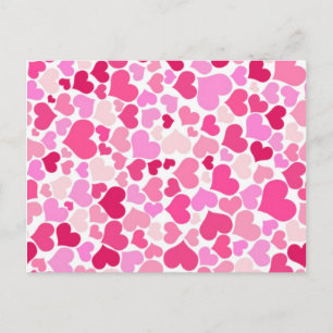 Roze harten patroon briefkaart