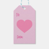 Roze harten patroon cadeaulabel (Voorkant)