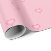 Roze harten patroon cadeaupapier (Rol Hoek)