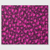 Roze harten patroon cadeaupapier (Vlak)