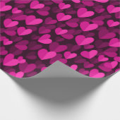 Roze harten patroon cadeaupapier (Hoek)
