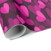 Roze harten patroon cadeaupapier (Rol Hoek)