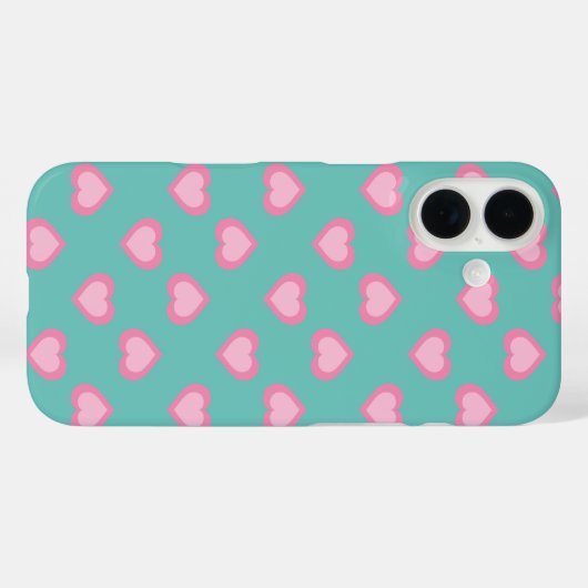Roze harten patroon Case-Mate iPhone case (Achterkant (horizontaal))
