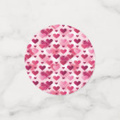 Roze harten patroon confetti (Kleine voorkant)