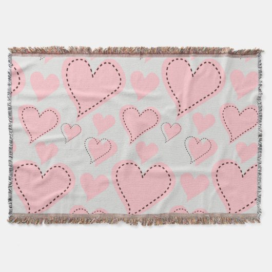Roze harten patroon deken (Voorkant)