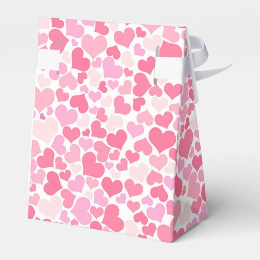 Roze harten patroon - Favor Box Bedankdoosjes (Achterkant)