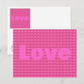Roze harten patroon feestdagenkaart (Voorkant / Achterkant)