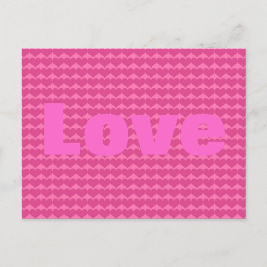Roze harten patroon feestdagenkaart (Voorkant)