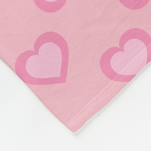 Roze harten patroon fleece deken (Hoek)