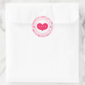 Roze harten patroon - Happy Galentine's Day Ronde Sticker (Tas)