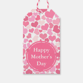 Roze harten patroon | Happy Moederdag Gift-Labels Cadeaulabel