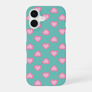 Roze harten patroon iPhone 16 hoesje