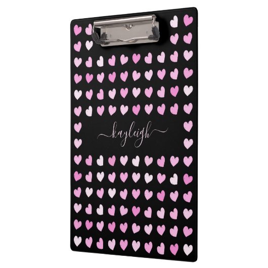 Roze harten patroon klembord (Links)