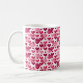 Roze harten patroon koffiemok (Links)