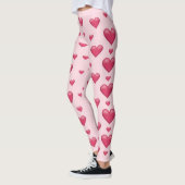 Roze harten patroon leggings (Links)