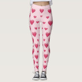 Roze harten patroon leggings (Voorkant)