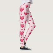 Roze harten patroon leggings (Rechts)