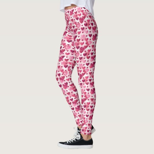 Roze harten patroon leggings (Links)