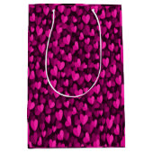 Roze harten patroon medium cadeauzakje (Voorkant)