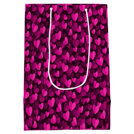 Roze harten patroon medium cadeauzakje (Achterkant)