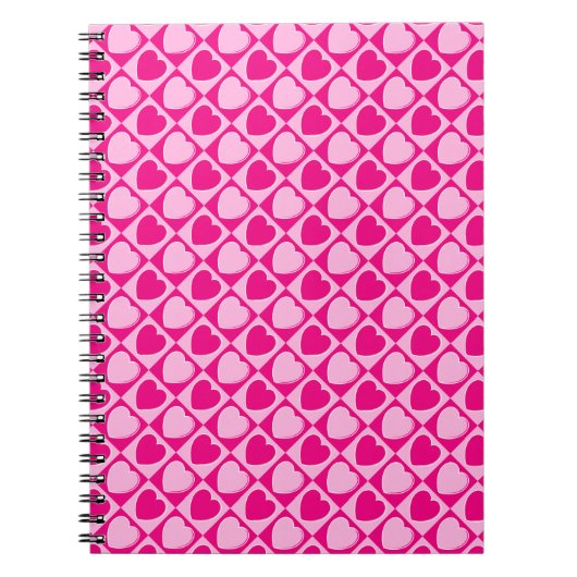 Roze harten patroon notitieboek (Voorkant)