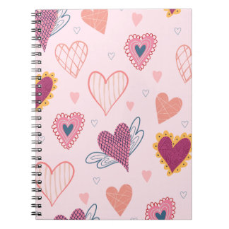 Roze Harten Patroon Notitieboek Dagboek