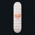 Roze harten patroon persoonlijk skateboard<br><div class="desc">Roze en kool grijs hart en rivierboringen patroon gaffelkaart. Een geweldig cadeau voor je dochter of kleindochter.</div>