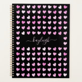 Roze harten patroon planner (Voorkant)