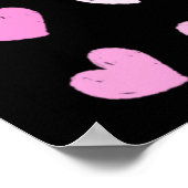 Roze harten patroon poster (Hoek)