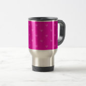 Roze harten patroon reisbeker (Voorkant rechts)